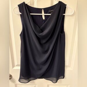 Ann Taylor navy sleeveless blouse